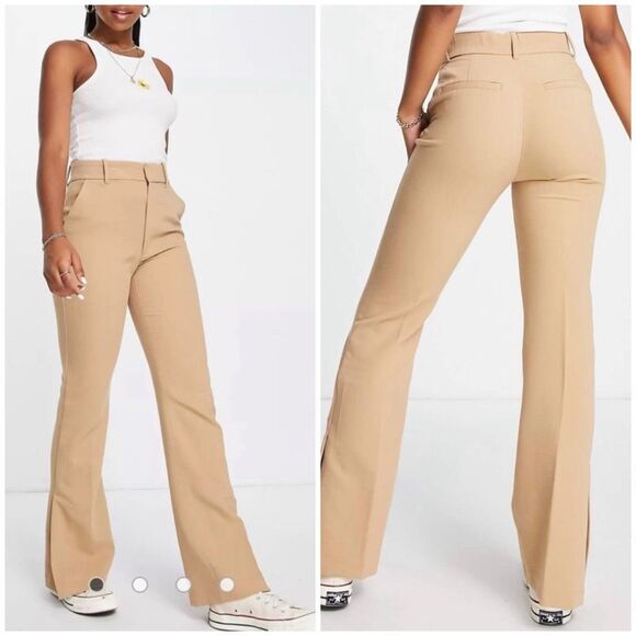 Abercrombie & Fitch Pants - Abercrombie & Fitch High Rise Tailored Split Hem Flate Trousers Size 24